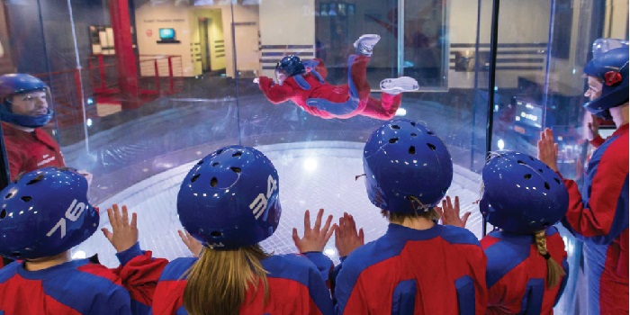 Indoor skydiving and parachuting wind tunnel ejectors